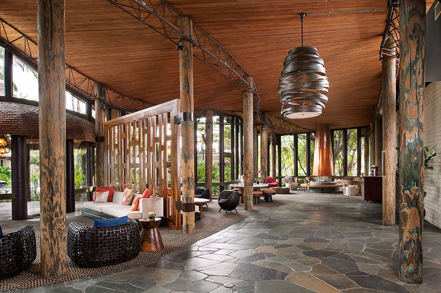 Interior of lobby at Paradise Point Resort & Spa