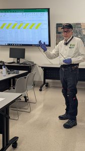 Man demonstrates process.